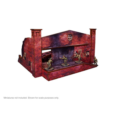 Terrain, Micro Art Studio: Pre-Painted WW2 Ostfront Stalingrad Factory Back with Ramp