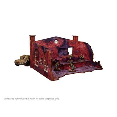 Terrain, Micro Art Studio: Pre-Painted WW2 Ostfront Stalingrad Factory Back with Ramp