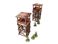 Micro Art Studio: Pre-Painted WW2 Pacific Guard Tower x2