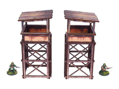 Micro Art Studio: Pre-Painted WW2 Pacific Guard Tower x2