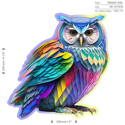 Jigsaw Puzzles, Trendy Owl 150pc Wooden Puzzle