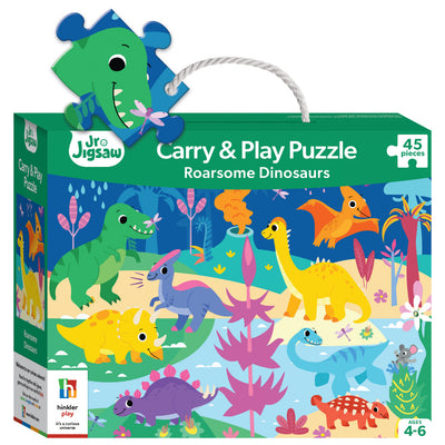 Kid's Jigsaws, Jr. Jigsaw: Roarsome Dinosaurs 45pc Carry & Play Puzzle