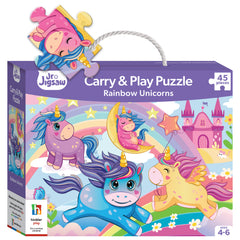 Jr. Jigsaw: Rainbow Unicorns 45pc Carry & Play Puzzle