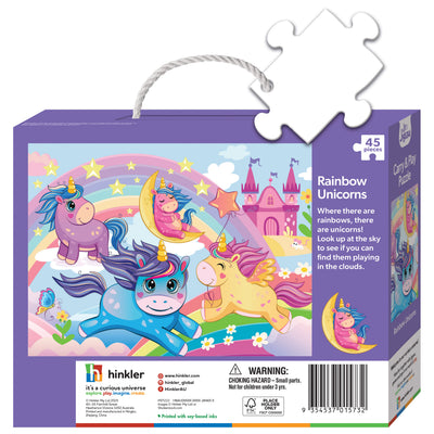 Kid's Jigsaws, Jr. Jigsaw: Rainbow Unicorns 45pc Carry & Play Puzzle