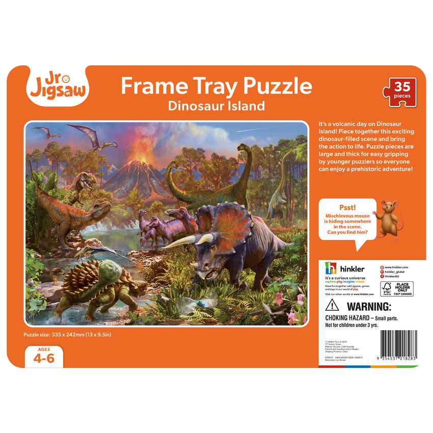 Jr. Jigsaw: Frame Tray Puzzle – Dinosaur Island 35pc