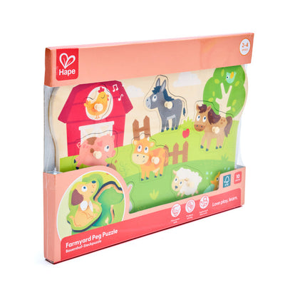 Kid's Jigsaws, Hape Peg Puzzle: Farm Animals