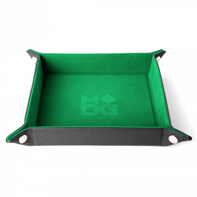 Accessories, Fanroll: Green Velvet Dice Tray With Leather Backing