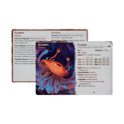Role Playing Games, Dungeons & Dragons Reference Cards: Monsters – Mystical and Menacing CR 0-5