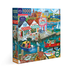 eeBoo: New England Wharf 1000pc Puzzle
