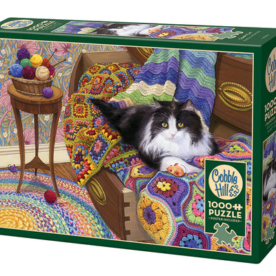 Jigsaw Puzzles, Comfy Cat 1000pc Compact Puzzle