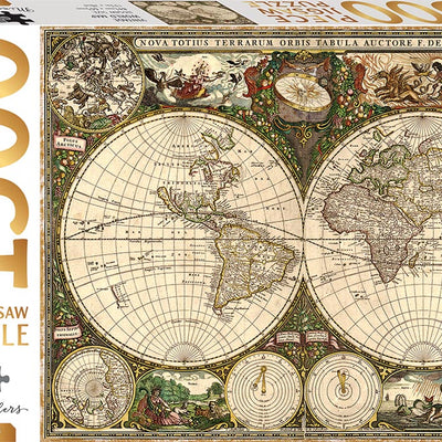 Jigsaw Puzzles, Mindbogglers Gold: Vintage World Map 1500pc Puzzle