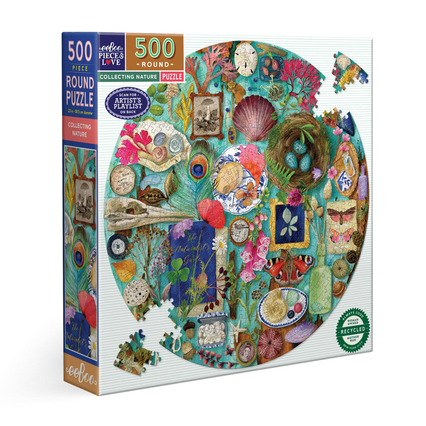 eeBoo: Collecting Nature 500pc Round Puzzle