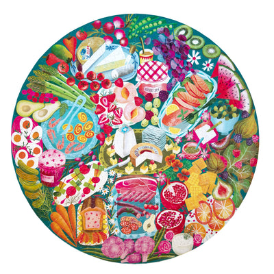 Jigsaw Puzzles, eeBoo Charcuterie 500pc Round Puzzle