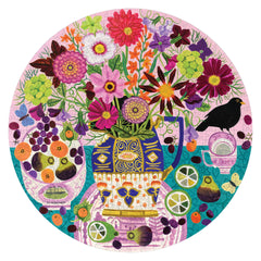 eeBoo Fruits & Flowers Still Life 500pc Round Puzzle