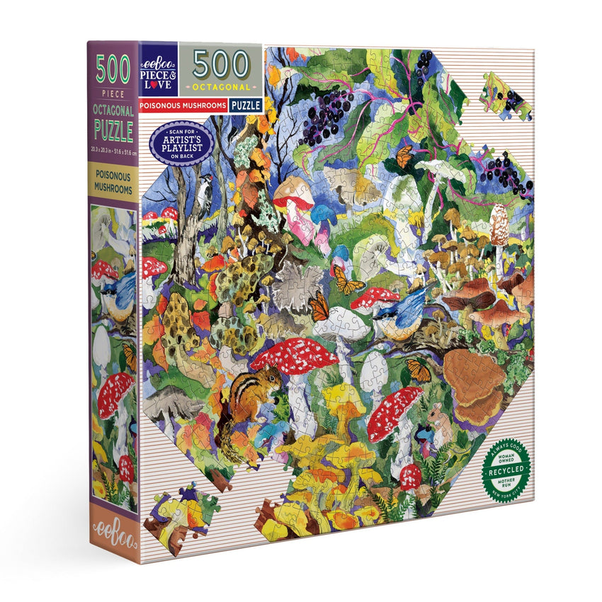 eeBoo Poisonous Mushrooms 500pc Octagon Puzzle