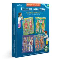 eeBoo: Ready to Learn – Human Anatomy 48pc 4-Puzzle Set