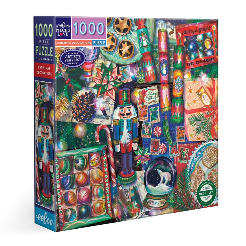 eeBoo: Christmas Decorations 1000pc Puzzle