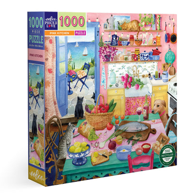 Jigsaw Puzzles, eeBoo Pink Kitchen 1000pc Puzzle