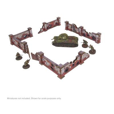 Terrain, Micro Art Studio: Pre-Painted WW2 Ostfront Stalingrad Walls High