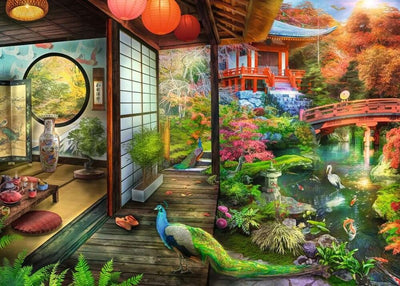 Jigsaw Puzzles, Ravensburger: Japanese Garden Teahouse 1000pc Puzzle