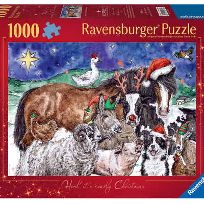 Jigsaw Puzzles, Ravensburger: Herd It's Nearly Christmas 1000pc Puzzle
