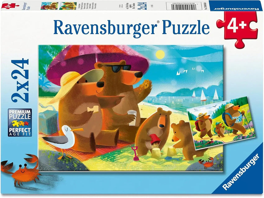 Ravensburger: Bear Family Vacations 2x24pc Puzzles
