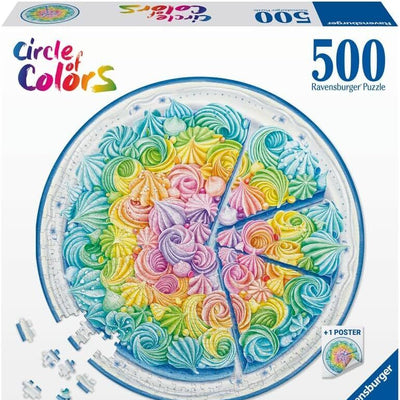 Jigsaw Puzzles, Circle of Colors: Rainbow Cake 500pc Round Puzzle