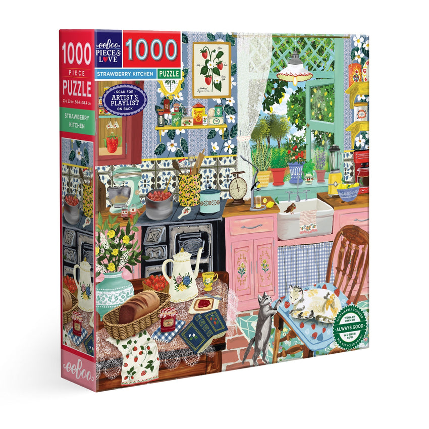 eeBoo: Strawberry Kitchen 1000pc Puzzle