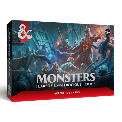 Role Playing Games, Dungeons & Dragons Reference Cards: Monsters – Fearsome and Ferocious CR 0-5