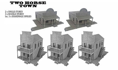 Terrain, Dead Man's Hand: Two-Horse Town Double & Single Storey Building Bundle