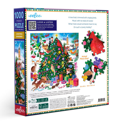 Jigsaw Puzzles, eeBoo: Christmas Songbirds 1000pc Puzzle