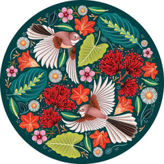 Catherine Marion: Chirpy Fantails 1000pc Round Puzzle