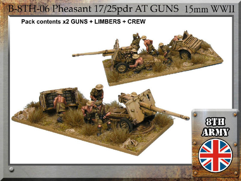 WWII: 8th Army British 17/25pdr Pheasant Anti-Tank Gun and Crews