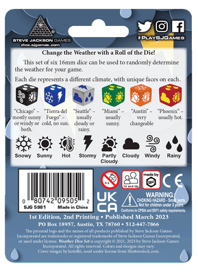Dice, Weather Dice Set