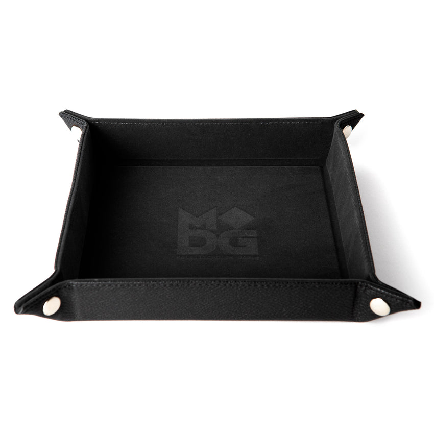 Fanroll: Black Velvet Dice Tray With Leather Backing