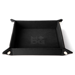 Fanroll: Black Velvet Dice Tray With Leather Backing
