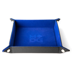 Fanroll: Blue Velvet Dice Tray With Leather Backing