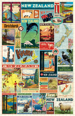 Jigsaw Puzzles, Cavallini & Co: NZ Images 500pc Vintage Puzzle