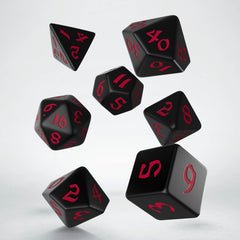 Q Workshop: Classic Runic Black & Red Dice Set