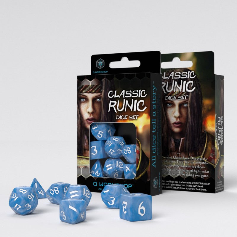 Q Workshop: Classic Runic Glacier & White Dice Set