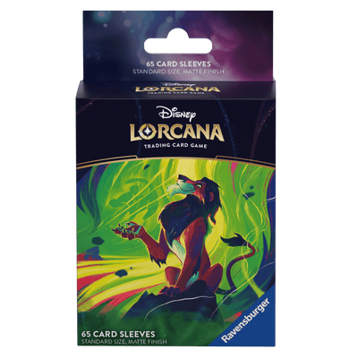 Accessories, Disney Lorcana TCG: Azurite Sea Card Sleeves – Scar Vengeful Lion