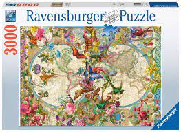 Flora & Fauna World Map 3000pc Puzzle