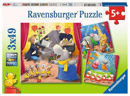 Jigsaw Puzzles, Animals on Stage 3x49PC