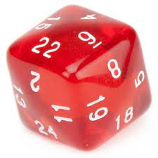 Products, 24 Sided Red White Dice