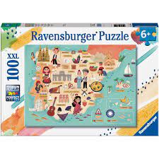 Jigsaw Puzzles, Map of Spain and Portugal 100PC