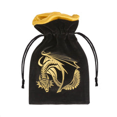 Dragon Black & Golden Velour Dice Bag