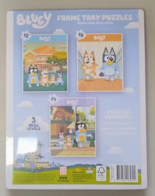 Kid's Jigsaws, Bluey Frame Tray Puzzle 3-Pack