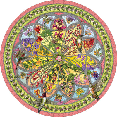 Jigsaw Puzzles, Pomegranate: Floral Compass Circular 500pc Round Puzzle