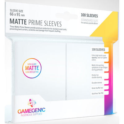 Accessories, Gamegenic Matte Prime White Sleeves 100 Pack