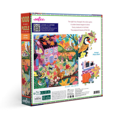Jigsaw Puzzles, eeBoo: Autumn Cottage 1000pc Puzzle